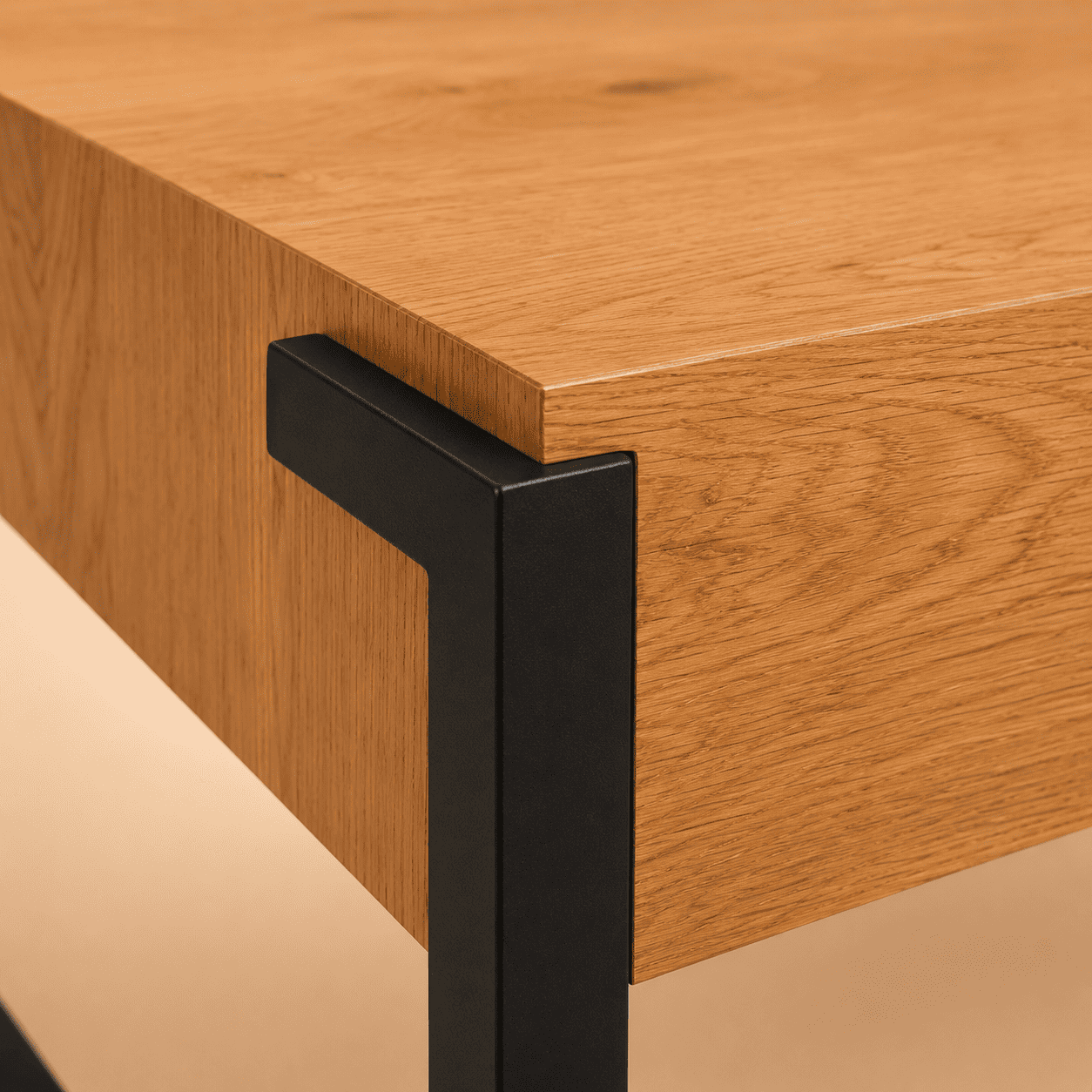 Mesa de Centro Industrial Loft con Cubierta de Madera - Image 4