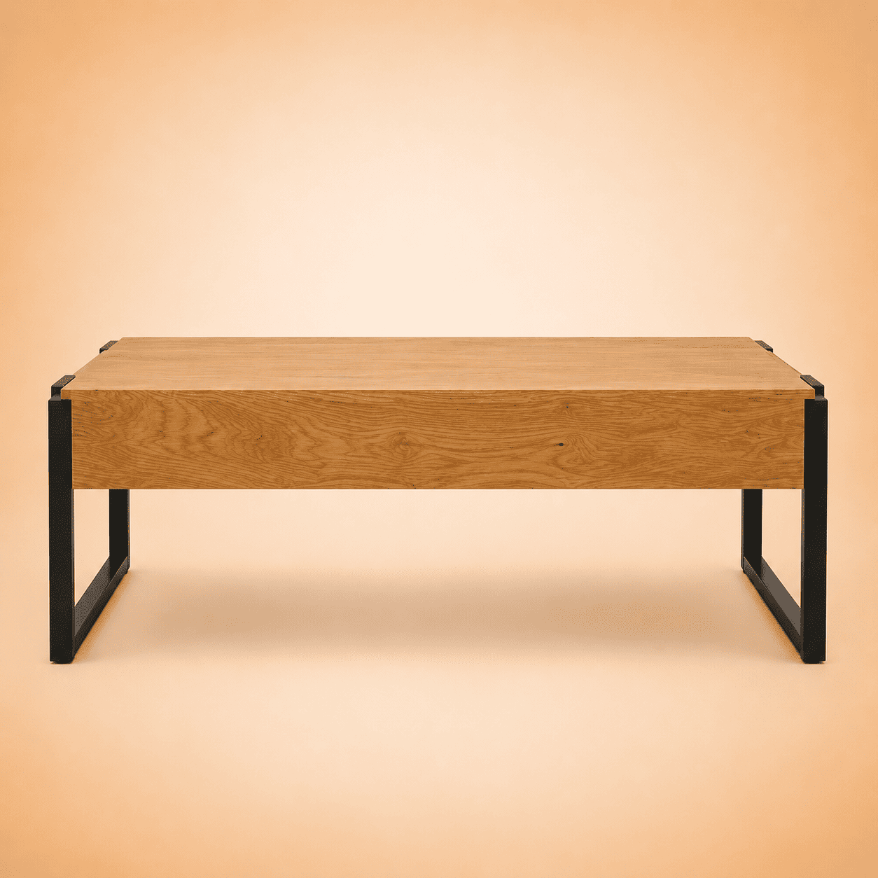 Mesa de Centro Industrial Loft con Cubierta de Madera - Image 2